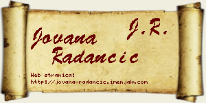 Jovana Radančić vizit kartica